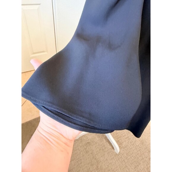 Lafayette 148 New York Pleated A-Line Black MIDI Dress Size M Classic Minimalist - Picture 6 of 16